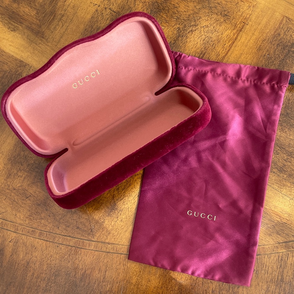 Gucci Deep Red Velvet Sunglasses Case